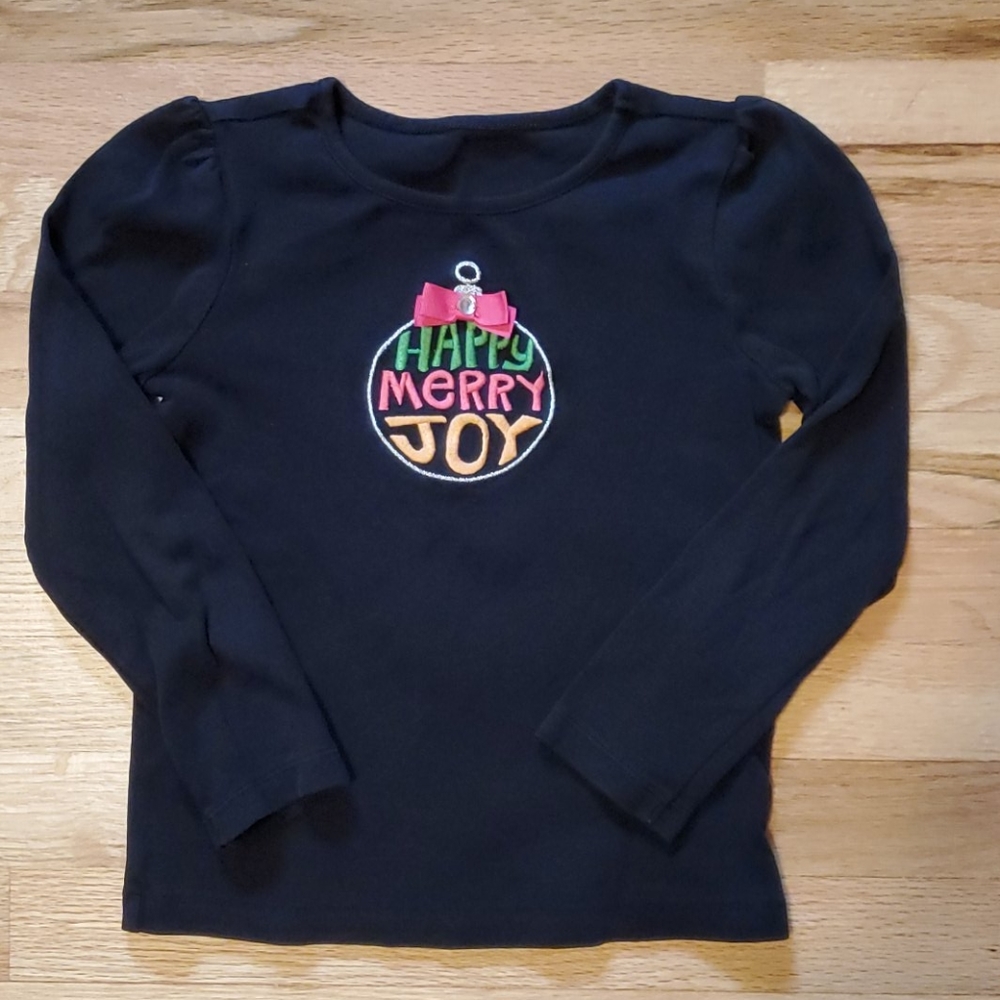 🍭Girls Gymboree holiday black L/S shirt